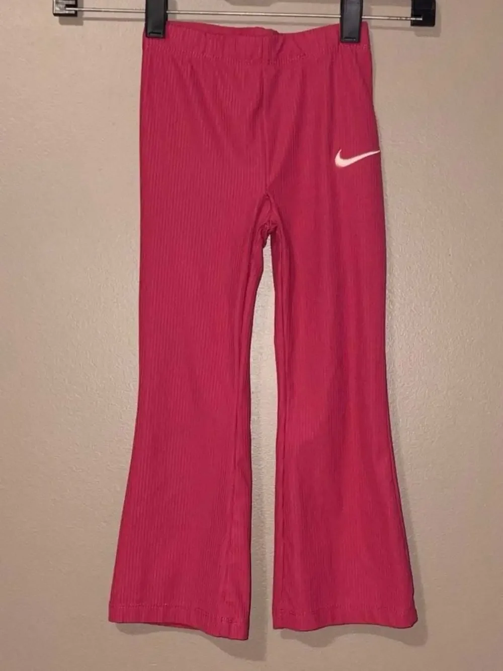 Nike Little Girls' Ribbed Flare Leggings, Playful Pink